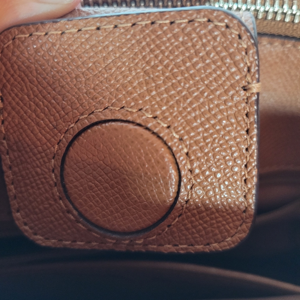 Coach Stanton 26 Brown Crossgrain Leather Double Zipper Pocket Satchel Bag - Picture 10 of 17